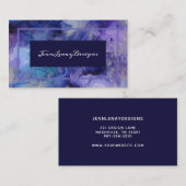 Elegant Paarse en blauwe Waterverf  Visitekaartje (Voorkant / Achterkant)