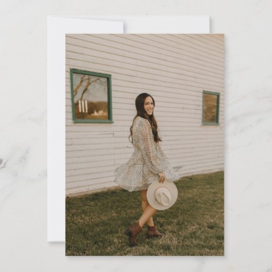 Elegant Paarse en Geel Goud Afstuderen Kaart (Achterkant)