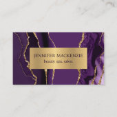 Elegant Paarse en gouden Agaat Visitekaartje (Voorkant)