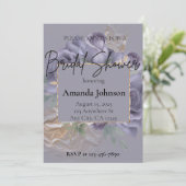 Elegant Paarse en gouden bloemige Vrijgezellenfees Kaart (Staand voorkant)