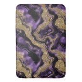 Elegant Paarse en gouden Glitter Agaat Patroon Badmat (Voorkant Verticaal)