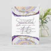 Elegant Paarse en gouden marmeren 16e verjaardagsf Kaart (Staand voorkant)