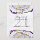 Elegant Paarse en gouden marmeren 21e verjaardagsf Kaart (Voorkant)