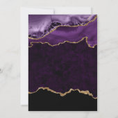 Elegant Paarse en gouden marmeren agaat Afstuderen Kaart (Achterkant)