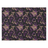 Elegant Paarse en gouden Roos bloemmotief Tafelkleed (Voorkant (Horizontaal))