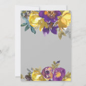 Elegant Paarse en grijze bruiloft Kaart (Achterkant)