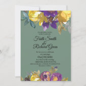 Elegant Paarse en groene Herfst Kaart (Voorkant)