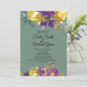 Elegant Paarse en groene Herfst Kaart (Staand voorkant)