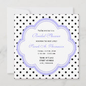 Elegant paarse en klassieke B&W-polka-punten Kaart (Voorkant)