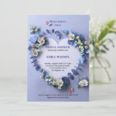 Elegant Paarse en Roze Bloemen Vrijgezellenfeest Kaart (Staand voorkant)