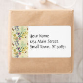 Elegant Paarse en turquoise bloemenblad ontwerp Etiket (Insitu)