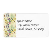 Elegant Paarse en turquoise bloemenblad ontwerp Etiket (Voorkant)