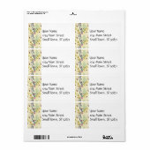 Elegant Paarse en turquoise bloemenblad ontwerp Etiket (Full Sheet)