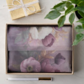 Elegant Paarse en witte bloemenboeket Tissuepapier (Geschenk)