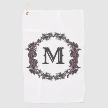 Elegant Paarse en zilveren ingelijst monogram
