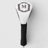 Elegant Paarse en zilveren ingelijst monogram Golfheadcover (Voorkant)