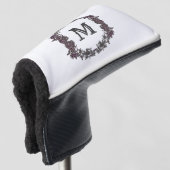 Elegant Paarse en zilveren ingelijst monogram Golfheadcover (3/4 voorkant)