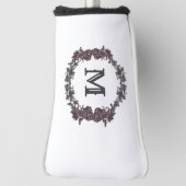 Elegant Paarse en zilveren ingelijst monogram Golfheadcover (Draai 90)