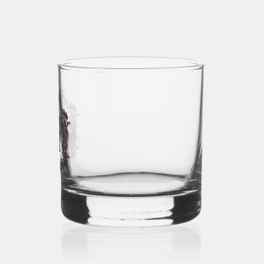Elegant Paarse en zilveren ingelijst monogram Whisky Glas (Links)