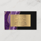 Elegant Paarse en zwart gouden Agaat Visitekaartje (Achterkant)
