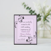 Elegant Paarse en zwarte uitnodiging (Staand voorkant)