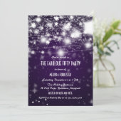 Elegant Paarse Fabulous-Shining Stars Kaart (Staand voorkant)