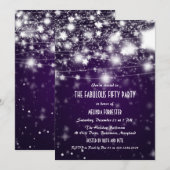 Elegant Paarse Fabulous-Shining Stars Kaart (Voorkant / Achterkant)