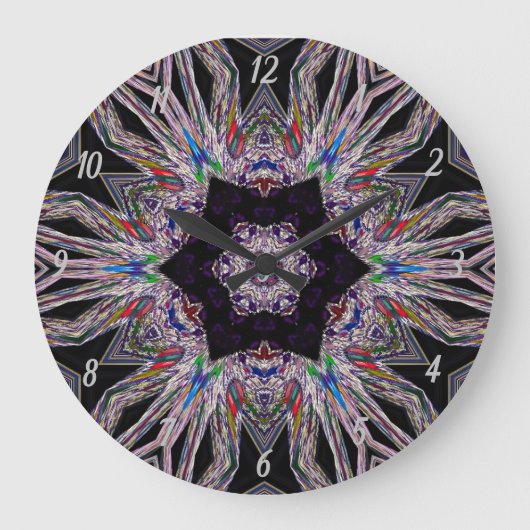 Elegant Paarse Faux Edelsteen Design Grote Klok (Voorkant)