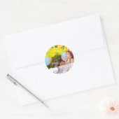 Elegant paarse filmfotofeest ronde sticker (Envelop)