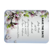 Elegant Paarse flora en vlinder, behalve de datum Magneet (Horizontaal)