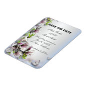 Elegant Paarse flora en vlinder, behalve de datum Magneet (Linkerzijde)