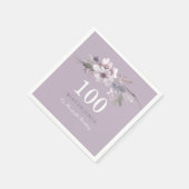 Elegant Paarse Floral 100e verjaardag Servetten (Hoek)