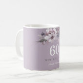 Elegant Paarse Floral 60th Birthday Party Gift Koffiemok (Voorkant links)