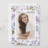 Elegant Paarse Floral Afstuderen Kaart (Achterkant)