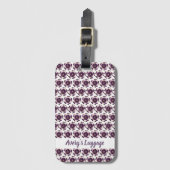 Elegant Paarse Floral Bagagelabel (Voorkant (verticaal))