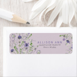 Elegant Paarse Floral Etiket