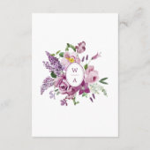 Elegant Paarse Floral Informatiekaartje (Achterkant)