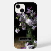 Elegant Paarse Floral iPhone Case (Achterkant)