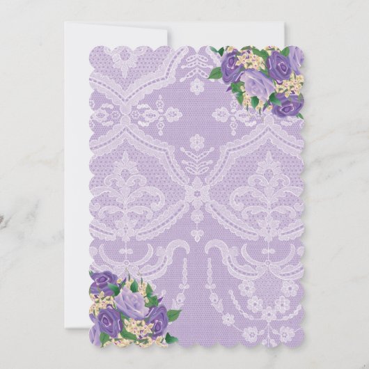 Elegant Paarse Floral Lace Moederdag Brunch Kaart (Achterkant)