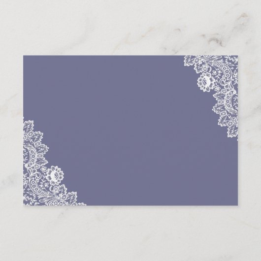 Elegant Paarse Floral Lace Wedding Details Informatiekaartje (Achterkant)
