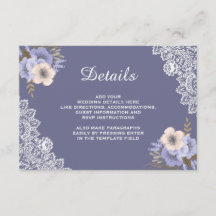 Elegant Paarse Floral Lace Wedding Details