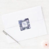 Elegant Paarse Floral Lijst Vierkante Sticker (Envelop)