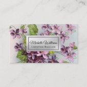 Elegant Paarse Floral Lila Bloem Visitekaartje (Voorkant)