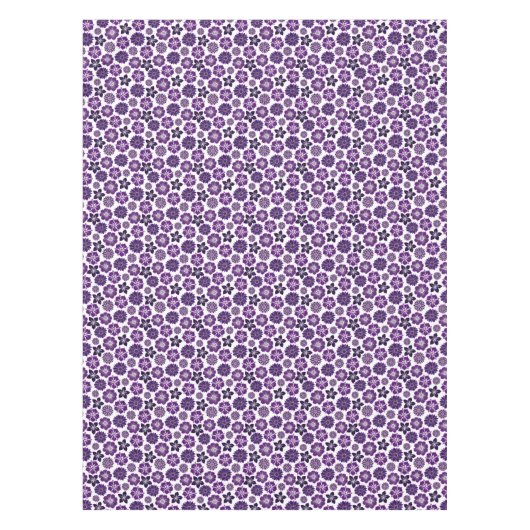 Elegant Paarse Floral Pattern Tafelkleed (Voorkant)