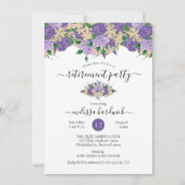 Elegant Paarse Floral | Pensioenpartij bij de Lace Kaart (Voorkant)