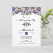 Elegant Paarse Floral | Pensioenpartij bij de Lace Kaart (Staand voorkant)