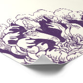 Elegant Paarse Floral Peony Wedding Seating Seatin Poster (Hoek)