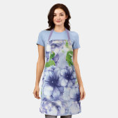 Elegant Paarse Floral Schort (Gedragen)