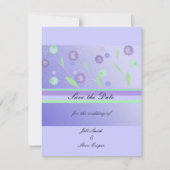 Elegant Paarse Floral sla de datum op Save The Date (Voorkant)