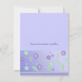 Elegant Paarse Floral sla de datum op Save The Date (Achterkant)